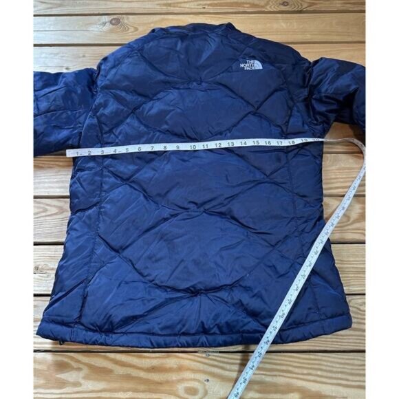 The North Face 550 Fill Down Puffer Coat Size Large Women’s Navy Full Zip - Picture 8 of 9